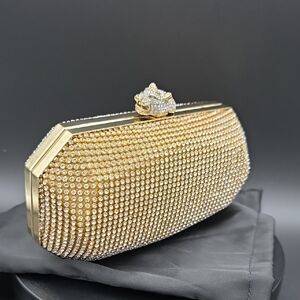NWOT REAL COLLECTIBLES by Adrienne Gold Crystal Evening Clutch Bag